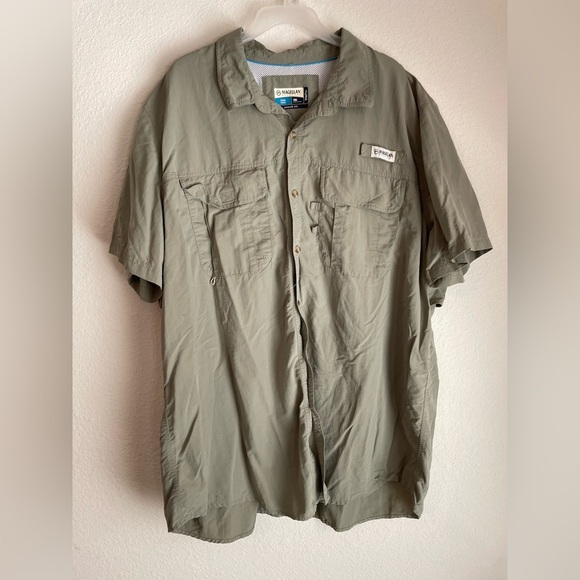 Magellan Outdoors Green Casual Button Down Shirt Short Sleeves size 3XL - Picture 5 of 6